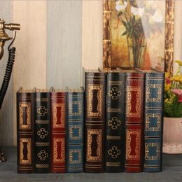 Decorative Figurines European-Style Retro Wood Decoration Emulational Book Storage Box Display Props Creative