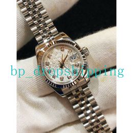 2023 New Women Watch 28mm white Pattern Dial Big Magnifier Automatic movement Sapphire Glass Silver Stainless Steel Bracelet Classic Luxury Wristwatch