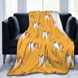 Blankets Flannel Blanket Cartoon Pug Dog Soft Thin Fleece Bedspread Cover For Bed Sofa Home Decor Dropship