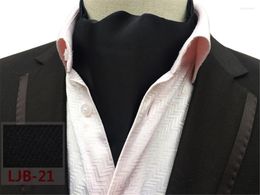 Bow Ties SCST Brand Gravata Classic Solid Designer Cravate Slim Wedding For Men Necktie Black Silk Cravat Mens Ascot Tie A055