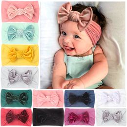 Comfortable Soft Wide Nylon Hairband Fashion Handmade Bowknot Baby Girls Elastic Headband Princess Headwear Holiday Gift