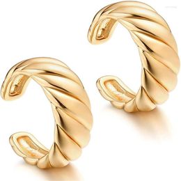 Backs Earrings The 2022 Brand Fashion Women Vintage Style Gold Braid Ear Clips Simple Cold Wind Women's Earring Accessories