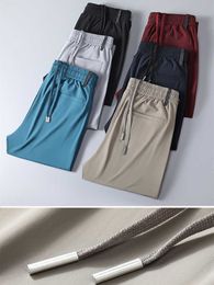 Men's Pants Summer Lightweight Long Sweatpants Men Breathable Cooling Nylon Silk Spandex Casual Chino Pants Male Straight Trousers T221206