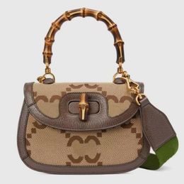 CC Camel color Mini Bamboo Bag Fashion Good-looking Handbag Ladie Practical Versatile Striped Webbing Wide Shoulder Strap Designer Messenger Bags