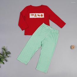 Clothing Sets Style Outfits Baby Boy Clothes Set Bebes Items Christmas Gifts Embroidery Bodysuit Lattice Pants Suit For 1-8T Babi Boys