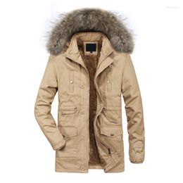 Men's Down Arrival Winter Mens Outerwear Thick Warm Wool Liner Fleece Jacket Men Windbreaker Mid-long Parka Coat Male L-3XL