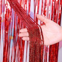 Party Decoration Curtain Tassel Backdrop Decor Foil Metallic Laser Rain Door Decorations Event RainSilk