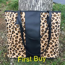 Storage Bags 10pcs/lot Selling Arrival Leopard Tote Bag With PU Personalise Women Handbag Beach Shopping