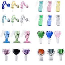 Headshop214 YG007 Smoking Pipe Handle Sticker Slide Glass Water Bong Bowl 10mm 14mm 19mm Male Female Dome Skull Bowls Tools 10 Models Available To Choose