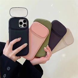 Suitable phone case for iphone 12 13 14 pro flip makeup mirror