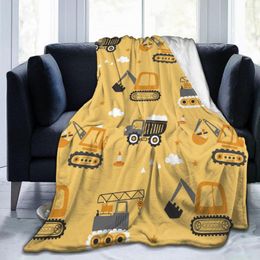 Blankets Flannel Blanket Construction Trucks Soft Thin Fleece Bedspread Cover For Bed Sofa Home Decor Dropship