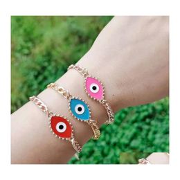 Charm Bracelets Fashion Jewelry Turkish Symbol Evil Eye Bracelet Figaro Chain Bracelets C3 Drop Delivery Dhimd