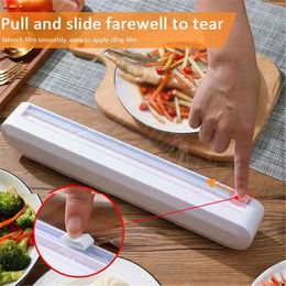 Other Kitchen Tools Food Wrap Dispenser Foil Cling Film Roll Baking Parchment Cutter Plastic Storage Holder Box Tool Accessories 221205