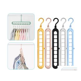 Hooks Rails Hooks Clothes Hanger Mtiport Support Ring Clothess Drying Mtifunctional Plastic Scarf Storage Rack Inventory Wholesale Dhcj3