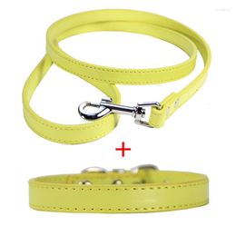 Dog Collars 1set High Quality Pu Leather Leash 1 Set Of 2 Products For Medium And Bid Outdoor Walk Play Pet Accessories