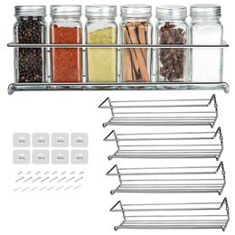 Other Kitchen Storage Organisation 4/2Pcs Pack Organiser Wall Mount Spice Rack Single Tier Hanging Shelf Racks To Store Jars Items 221205