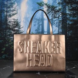 Fashion Print Women's Tote Shoulder Bag New Trend Large Capacity Shopping Bag Female PU Letter Handbags Luxury