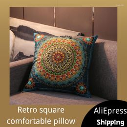 Pillow Detachable Washable Retro Square Bed Living Room Sofa Set Car Office Waist Support