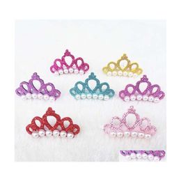 Dog Grooming Pet Small Dogs Cat Faux Pearl Crown Shape Bows 4.5Cm Grooming Hair Clips Head Decoration For Pets Puppy Hairpins Decor Dhd0Y