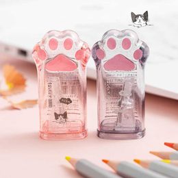 Ellen Brook 1 PCS Cute Cat Paw Sharpener For Pencil School Office Supplies Creative Stationery Item Back To School Lovely