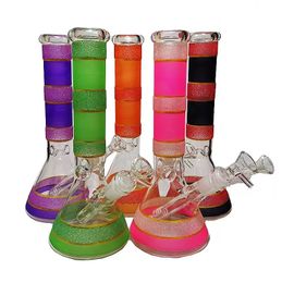 Colourful Glass Water Bong Beaker 10.5 Inch Hookahs 18mm Female Oil Dab Rig Pipes for Smoking