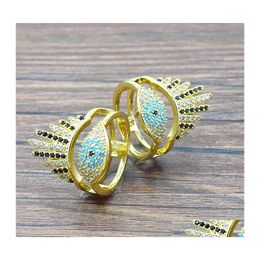 Cluster Rings Cluster Rings Bohemian Rainbow Evil Eye Rhinestone Crown For Women Ladies Vintage Finger Ring Party Dance Jewellery Gift Dh0Cf