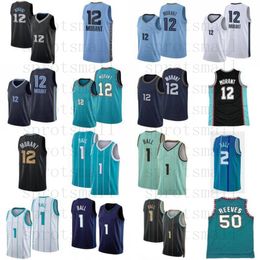 nbas 12 Ja Morant 1 LaMelo Ball 2 Basketball Jerseys Mens City 50 Reeves Retro Green Shirt