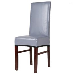 Chair Covers Springy PU Leather Computer Connected Table Back Cover Waterproof Stool Dining Chairs Home El Decor