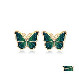 Charm Charm Earrings 53665 Dark Green Butterfly C3 Drop Delivery Jewelry Dh7Zo