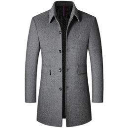 Men's Wool Blends Fashion Men Wool Blends Mens Casual Business Trench Coat Mens Leisure Overcoat Male Punk Style Blends Dust Coats Jackets 221206
