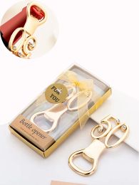 50th Birthday Golden Bottle Openers Party Favors Rhinestones Wedding Anniversary Souvenirs for Guests