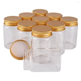 Storage Bottles 12 Pieces 80ml 47 70 34mm Glass With Golden Aluminium Caps Spice Container Candy Jars Vials For Wedding Gift