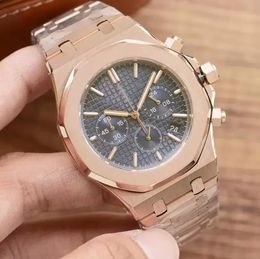 U1 Top-grade AAA Men Watches 42MM Royal Multi-function Dial Manual Scanning Quartz Movement Chronograph Stainless Steel Fashion Men's wristWatch Montre de luxe