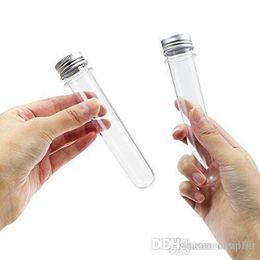 40ml bottles Candy Facial Mask Bath Salt Clear Packaging Tube plastic test tube bottle data cable data line tube with screw Aluminium cap