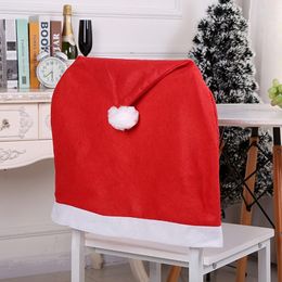 Chair Covers Christmas Gnome Cover Non-woven Hat Decorative Home Party Year Banquet El Seat Decorations