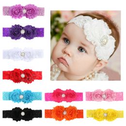 Solid Color Handmade Flowers Elastic Lace Hairband Fashion Princess Headband DIY Infant Headwear Photography Props