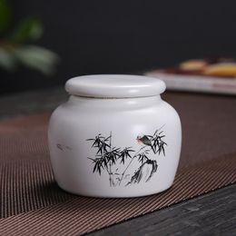 Ceramic tea caddy Small Mini Portable oolong tea storage tank travel Boxes Powder Sealed Jar containers Spice Candy