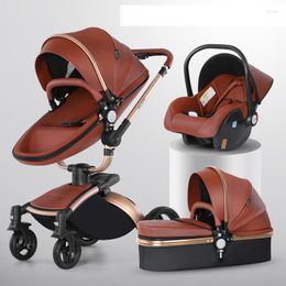 Strollers hot-selling wholesale designer Luxury Baby Stroller 3 in 1 Born Car Carriange Shell Type Pushchair High Quality Pram Landscape