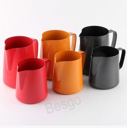 400ml Coffee Pot Stainless Steel Milk Steaming Frothing Pitcher Latte Art Milks Foam Make Cup Coffee Pitchers Maker Espresso Jug BH8054 TQQ