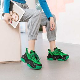 Spring New Fashion Design Old Daddy Shoes Female Muffin Thick Bottom Sports Casual Shoes Single Shoes 110923