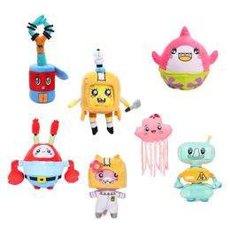 Manufacturers wholesale 7 styles of fox paper boxes man octopus brother crab boss jellyfish plush toys cartoon film television dolls children gifts