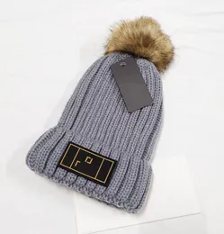 Fur Ball Knitted Hat Designer Trendy Cute Woollen Cap Tall Crown Pullover Keep Warm Beanie Hats Retro