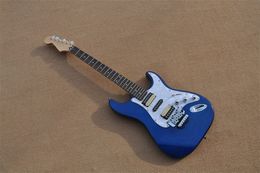 Blue Body 6 strings Electric Guitar With Rosewood Fretboard White Pearl Pickguard Provide Custom Service