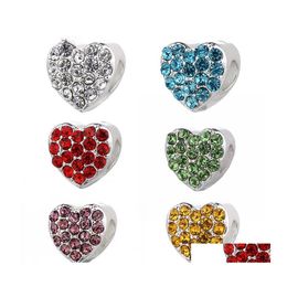 Charms Point Rhinestone Drill Love Bead Alloy Slide Charms Accessory Bracelet Accessories Jewellery Ornaments 1 35Zn Y2 Drop Deliver Dht8E