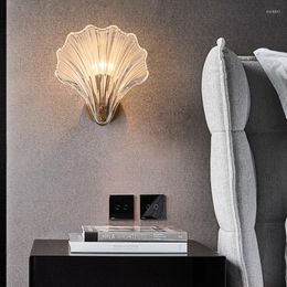 Wall Lamps Shell Light Modern Glass Lamp Simplicity Golden Cafe Restaurant Mounted Sconce Bedside Creative