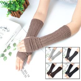 Knee Pads Winter Girls Arm Warmer Fingerless Long Gloves Mitten Knitted Sleeve Goth Clothes Women Punk Gothic Glove Casual Soft Warm