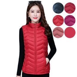 Women's Vests 2022 Autumn Winter Cotton Padded Jackets Waistcoat Women Down Jacket Warm Short Coat Vest Fashion Puffer Tops Female