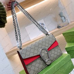 Luxury Chain Fashion Plaid Flower Brand Wallet Vintage Ladies Brown Leather Handbag Designer Shoulder Bag With Box Crossbody