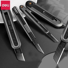 Deli Stainless Steel Stretch Utility Knife Tools Kit NonSlip Blades Unboxing Faca Paper Cut Handicraft Carving