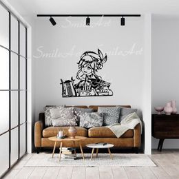 Wall Stickers Cartoon Style Genshin Decorative Sticker Waterproof Home Decor For Baby's Rooms Background Art Decal Drop